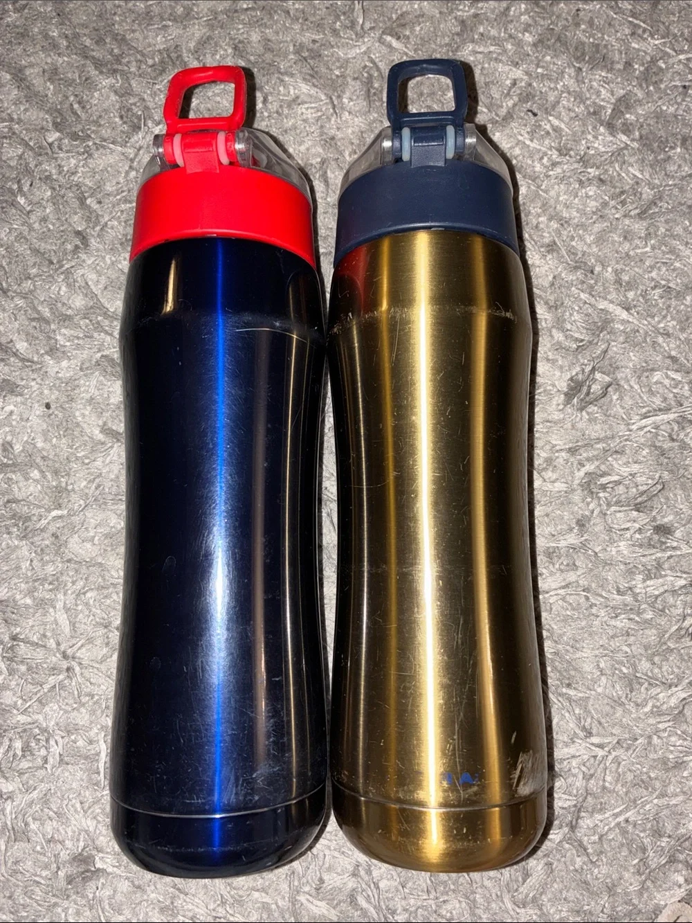 Lot 3 under armour water bottle metal plastic squeeze flip top 18oz 32oz sports